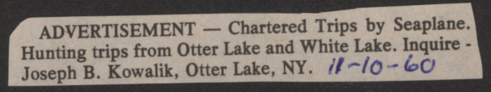 kowalik joseph b chartered seaplane trips