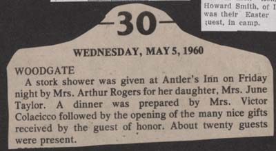 mrs arthur rogers mrs june taylor stork shower
