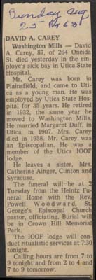 carey david a obit