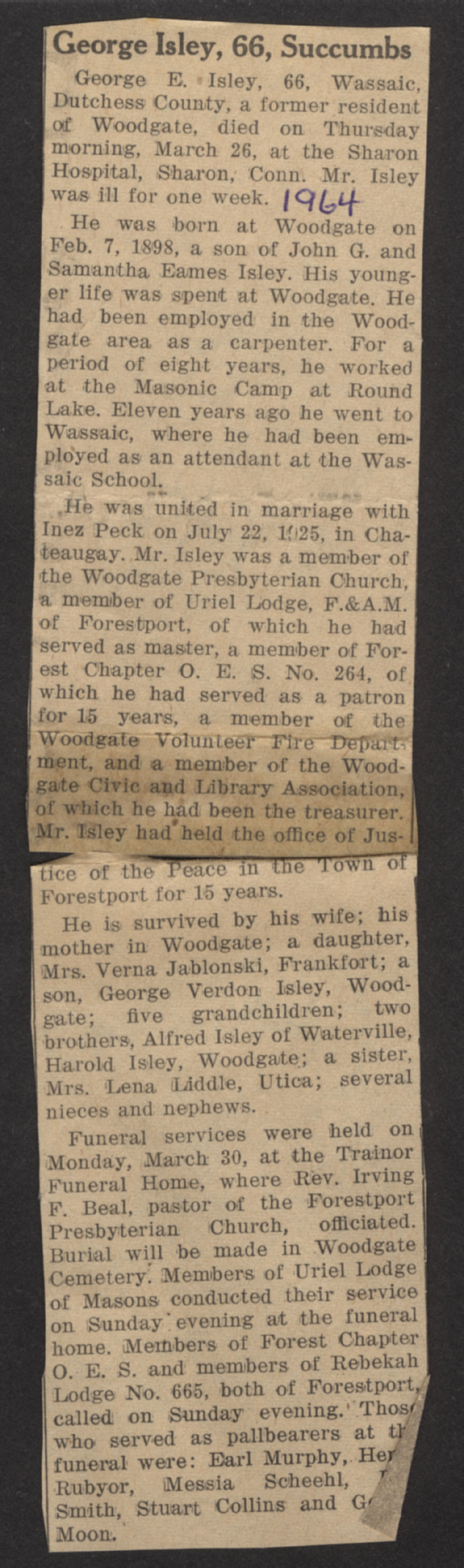 isley george e obit