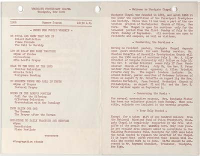 woodgate protestant chapel program text