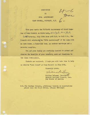camp russell 50th anniversary invitation