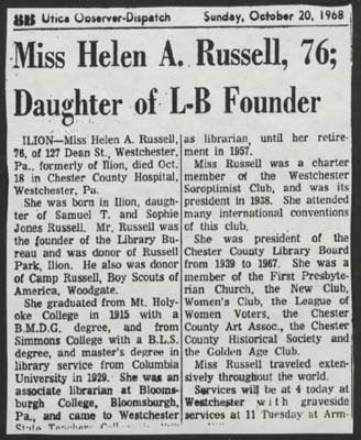 russell helen a obit