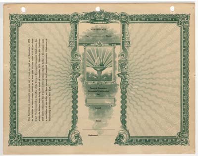 forestport centennial stock certificate john isley back
