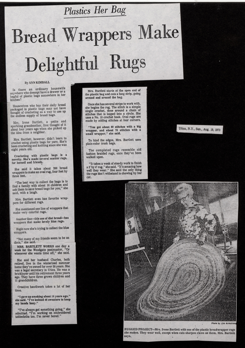 bread wrappers make delightful rugs