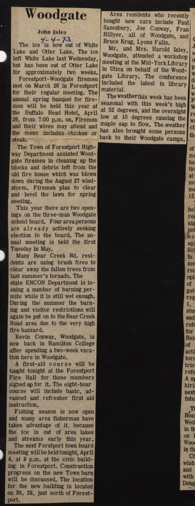 woodgate news april4 1973