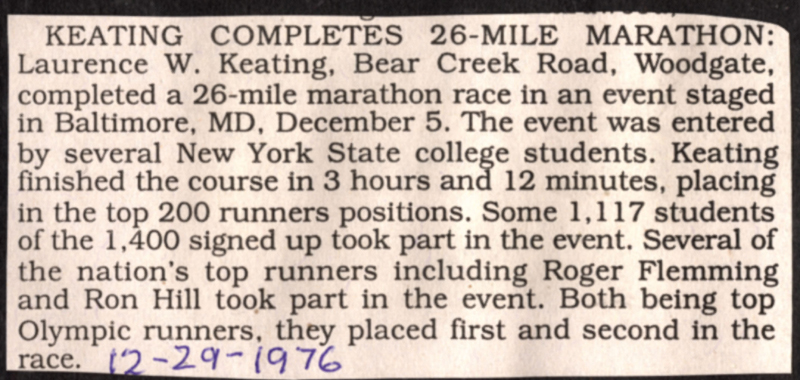 keating completes 26mile marathon