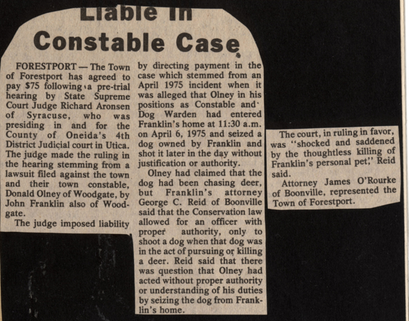 liable in constable case