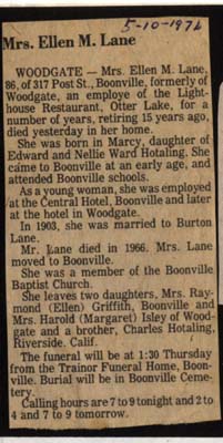 lane ellen m obit