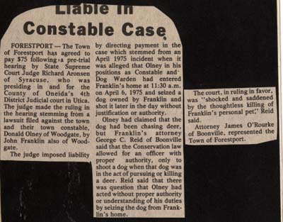 liable in constable case