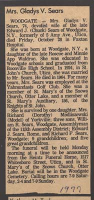 sears gladys v obit
