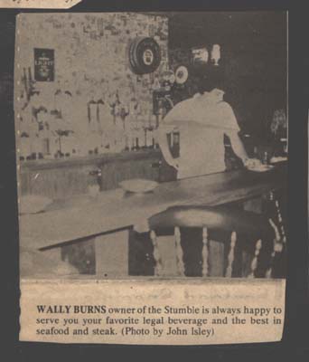 stumble inn wally burns