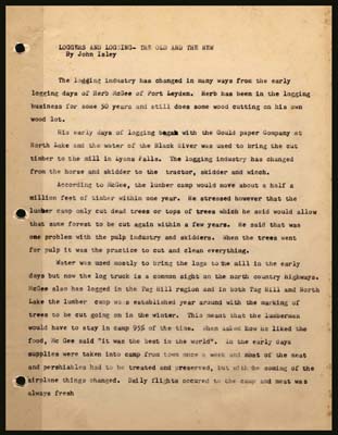 loggers and logging by john isley 1982 page 1