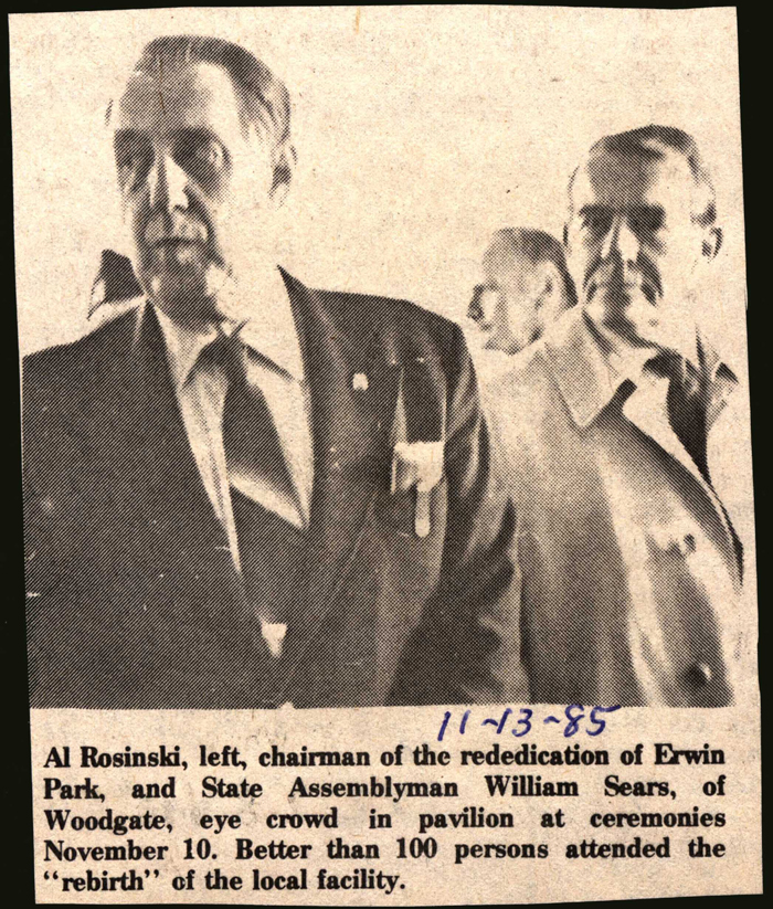 rosinski and sears at eden park rededication november 13 1985