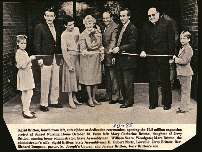 sunset nursing home dedication ceremony october 18 1985