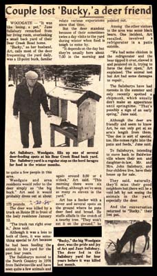 salisburys lose bucky a deer friend february 20 1985