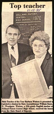 sears presents barbara watson teacher of the year award november 13 1985