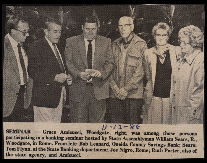 banking seminar hosted by william sears november 12 1986