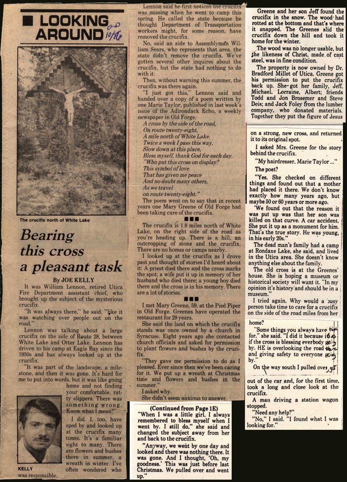 route 28 crucifix a pleasant cross to bear by joe kelly october 1986