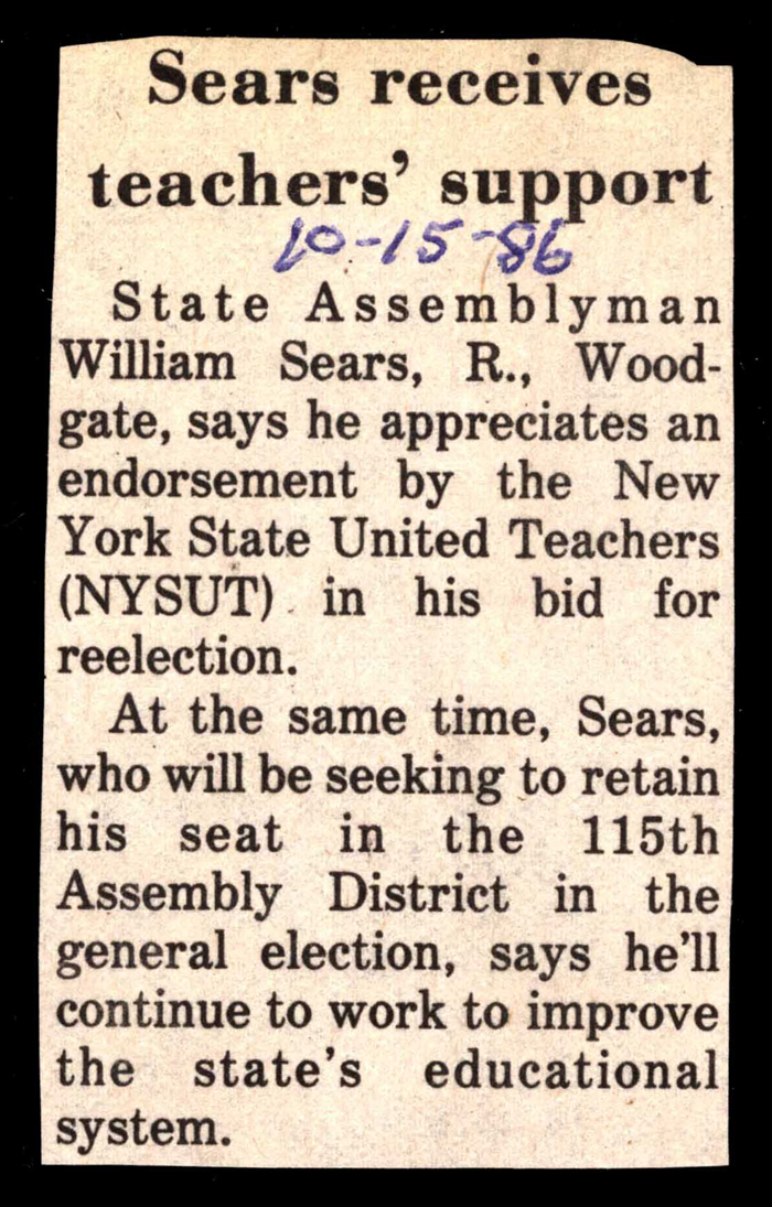 sears receives teachers support october 15 1986