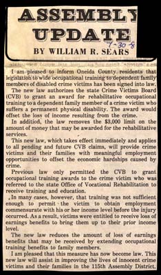 william sears assembly update july 30 1986