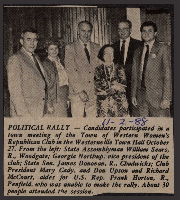 political rally held by town of western womens republican club november 2 1988