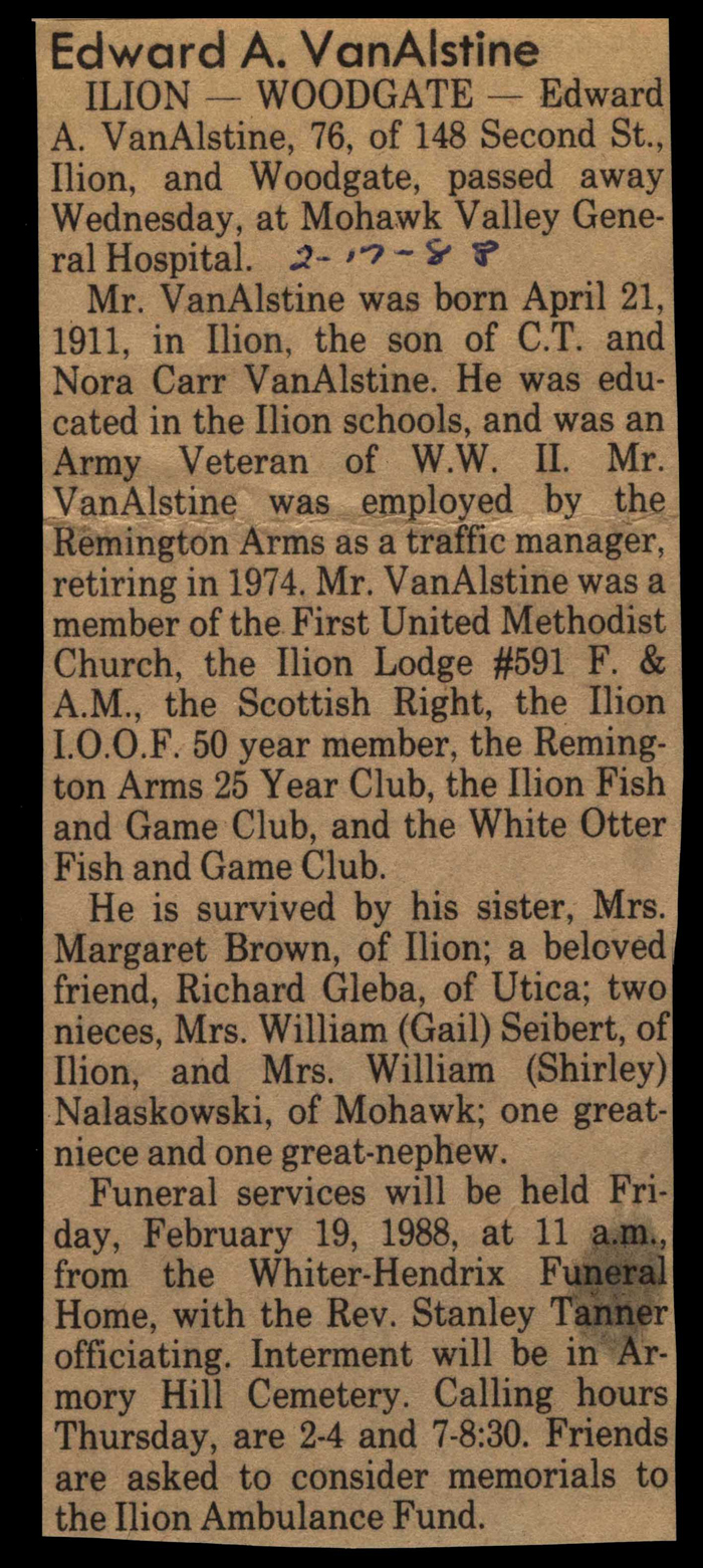 vanalstine edward a son of c t and nora carr vanalstine obit february 17 1988