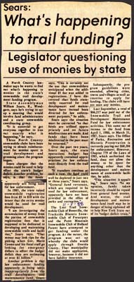 sears questions use of trail funding monies november 8 1988