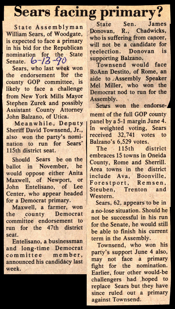 sears facing senate primary june 13 1990