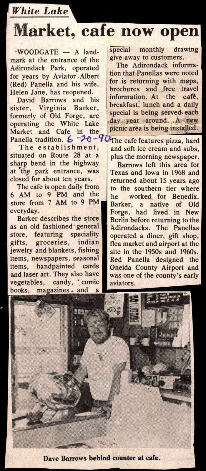 white lake market cafe now open june 20 1990