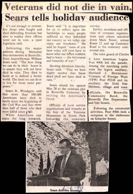 veterans did not die in vain sears tells memorial day audience june 6 1990