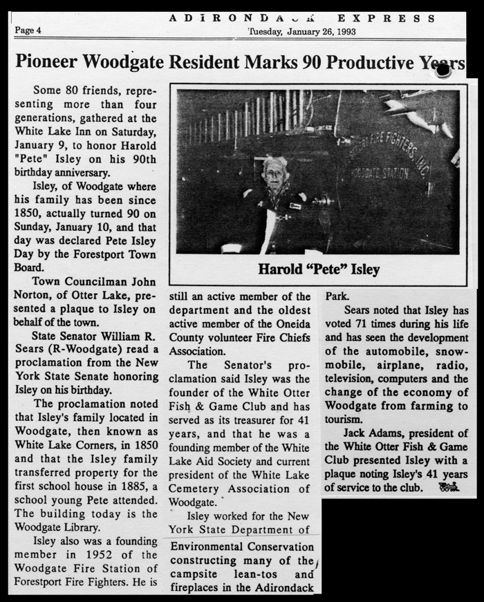 harold pete isley marks 90 productive years january 26 1993