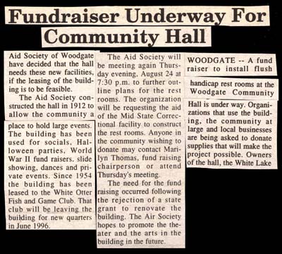 fundraiser underway for woodgate community hall 1995