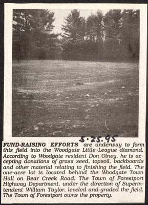 fundraising underway for woodgate little league diamond may 25 1995
