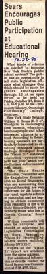 sears encourages public participation at educational hearing october 26 1995