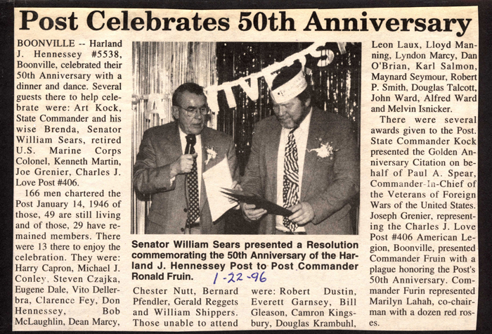 5538 boonville post celebrates 50th anniversary january 14 1996