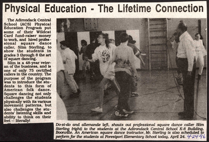 adirondack central students learn square dancing april 24 1996