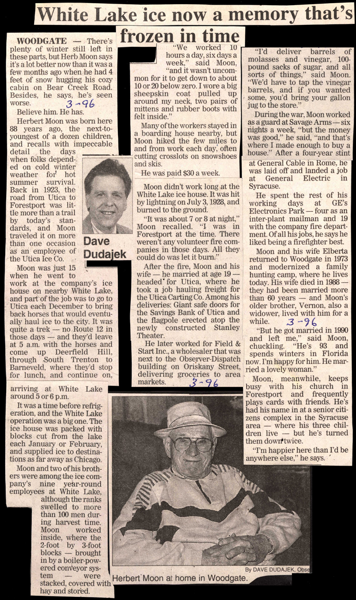 herbert moon recalls life with utica ice company march 1996