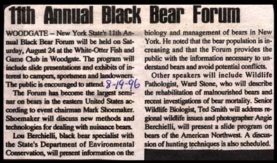 11th annual black bear forum held in woodgate august 24 1996 002
