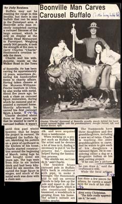 boonville man charles hammond carves carousel buffalo august 14 1996