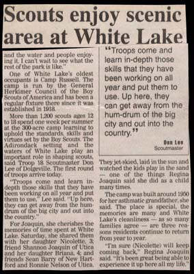 scouts enjoy scenic area at white lake 1996