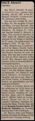 albrecht rita b bennett wife of robert h albrecht obit july 28 1997