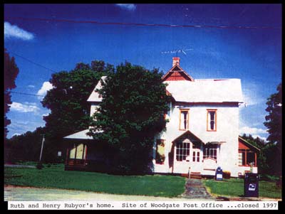 ruth and henry rubyors home and woodgate post office closed 1997