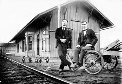 038 fallon collection alder creek ny railroad station john edick and bert fallon