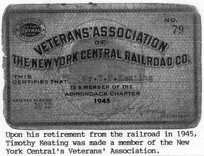 timothy keating veterans assoc card 1945